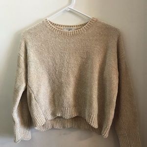 cropped tan sweater